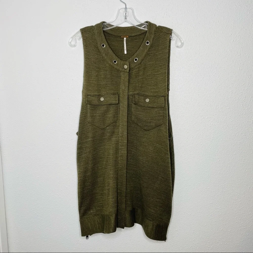 NWOT Free People Military Green Highway Vest Jacket size S